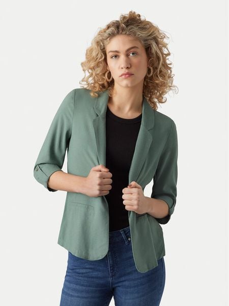 Vero Moda Marynarka Jesmilo 10279700 Zielony Regular Fit. Zielone marynarki i żakiety damskie Vero Moda, m, bez wzorów, ze lnu. Za 161.99 zł.