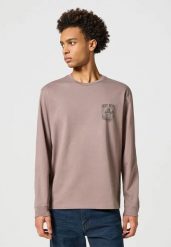 MESKA KOSZULKA WRANGLER LS GRAPHIC TEE IRON 112357313. Koszulki męskie z długim rękawem Wrangler, xl. Za 89.99 zł.