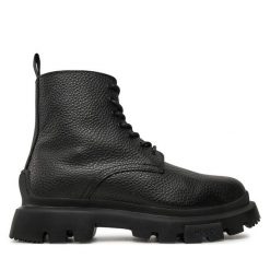 Trapery HUGO. Czarne buty zimowe męskie Hugo, bez zapięcia. Za 629.99 zł.