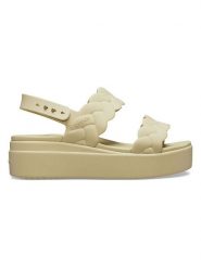 Crocs Sandały "Brooklyn" w kolorze beżowym rozmiar: 37/38. Brązowe sandały damskie Crocs, bez wzorów, bez obcasa, na koturnie. Za 105.63 zł.