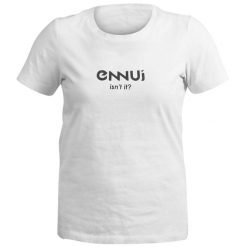 Koszulka damska Ennui Isn´t it. Białe t-shirty damskie ENNUI, xl, bez wzorów, z bawełny, bez kołnierzyka. Za 125.00 zł.