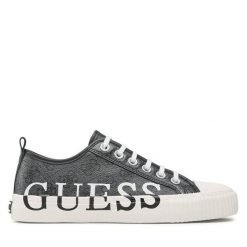 Trampki Guess. Szare trampki i tenisówki męskie Guess, z aplikacjami, bez zapięcia. Za 289.99 zł.