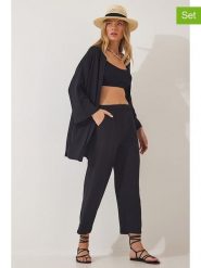 Happiness Istanbul 2-częściowy zestaw w kolorze czarnym rozmiar: 38. Czarne kardigany damskie Happiness Istanbul, bez wzorów. Za 82.83 zł.