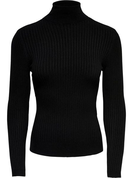 ONLY Golf "Karol" w kolorze czarnym rozmiar: XS. Czarne golfy damskie Only, xs, bez wzorów, prążkowane, bez ramiączek. Za 56.79 zł.