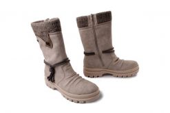 RIEKER TEX X8283-60 beige, kozaki damskie. Brązowe kozaki damskie Rieker, bez obcasa. Za 519.90 zł.