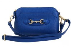 Listonoszka skórzana BARBERINI'S 967-30 chabrowa. Niebieskie shopper bag damskie Barberinis, z aplikacjami, ze skóry, małe, bez dodatków. Za 189.99 zł.
