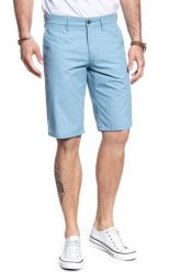 SPODENKI MUSTANG Classic Chino Short 1007384 5124. Niebieskie szorty męskie Mustang, z materiału, bez kołnierzyka. Za 144.99 zł.
