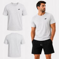 T-SHIRT MĘSKI 4F KOSZULKA BAWEŁNIANA SPORTOWA TTSHM3341 SS26. Czerwone t-shirty sportowe męskie 4f, m, z bawełny, bez ramiączek, na fitness i siłownię. Za 49.99 zł.