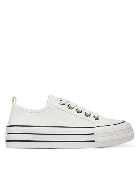 DeeZee Trampki AM25234-D Biały. Białe trampki i tenisówki damskie DeeZee, bez wzorów, z materiału. Za 119.99 zł.