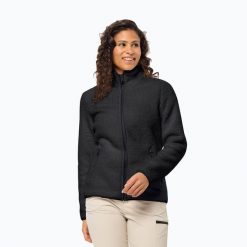Bluza polarowa damska Jack Wolfskin High Curl. Czarne bluzy bez kaptura damskie Jack Wolfskin, z polaru. Za 409.99 zł.
