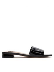 Nine West Klapki S4SH1847-01 Czarny. Czarne klapki damskie Nine West, bez wzorów, z materiału, bez obcasa. Za 109.99 zł.