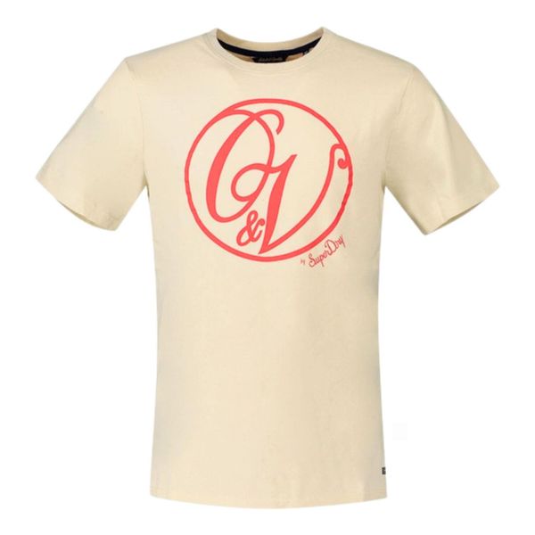 Koszulka sportowa męska Superdry Vintage Monogram. Brązowe t-shirty sportowe męskie Superdry., m, z bawełny, bez ramiączek, na fitness i siłownię. W wyprzedaży za 86.00 zł.