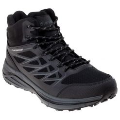 Wygodne Buty Męskie Wodoodporność Średnia Wysokość Hewila. Czarne buty trekkingowe męskie Hi-tec, bez zapięcia, trekkingowe. Za 304.99 zł.