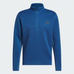 Zakładana przez głowę bluza Ultimate365 Dwr Textured Quarter Zip. Niebieskie bluzy bez kaptura męskie Adidas, s, z materiału. Za 329.00 zł.