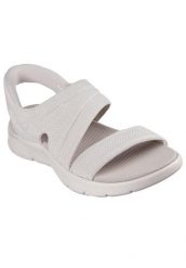 Sandały damskie Skechers Go Walk Flex Sandal. Brązowe sandały damskie Skechers, bez wzorów, z materiału, bez obcasa. Za 390.00 zł.