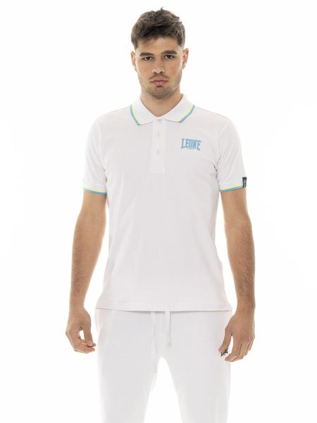 Koszulka polo na co dzień na siłownię. Białe koszulki polo męskie LEONE 1947 APPAREL, m, bez wzorów, bez ramiączek. Za 218.92 zł.
