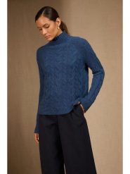 Perfect Cashmere Kaszmirowy sweter "Mairead" w kolorze niebieskim rozmiar: XXL. Niebieskie golfy damskie Perfect Cashmere, xxl, bez wzorów, z kaszmiru, bez ramiączek. Za 652.99 zł.