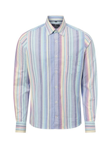 Nils Sundström koszula casual Mężczyźni Slim Fit Bawełna wielokolorowy|niebieski, L. Niebieskie koszule męskie Nils Sundström, l, bez wzorów, z bawełny, bez kołnierzyka, bez ramiączek. Za 199.95 zł.