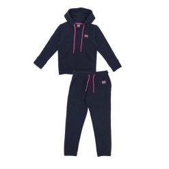 Bluza z bawełna z kaptur na co dzień na siłownię. Niebieskie spodnie dresowe damskie LEONE 1947 APPAREL, m, bez wzorów, z bawełny. W wyprzedaży za 132.85 zł.