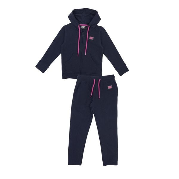 Bluza z bawełna z kaptur na co dzień na siłownię. Niebieskie spodnie dresowe damskie LEONE 1947 APPAREL, m, bez wzorów, z bawełny. W wyprzedaży za 132.85 zł.