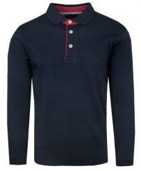 Koszulka Polo z Długim Rękawem - Pako Jeans - Granatowa. Niebieskie koszulki męskie z długim rękawem Pako Jeans, l, z bawełny. Za 169.00 zł.