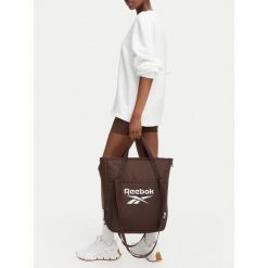 Torebka Reebok. Brązowe torebki klasyczne damskie Reebok, bez wzorów, bez dodatków. Za 129.99 zł.
