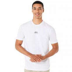 Koszulka turystyczna t-Shirt męski Oakley Bark New. Białe t-shirty męskie Oakley, m, bez wzorów, bez kołnierzyka. Za 94.99 zł.