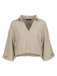 Sublevel Bluzka w kolorze beżowym rozmiar: M/L. Brązowe bluzki damskie Sublevel, l, bez wzorów, bez kołnierzyka, bez ramiączek. Za 105.38 zł.