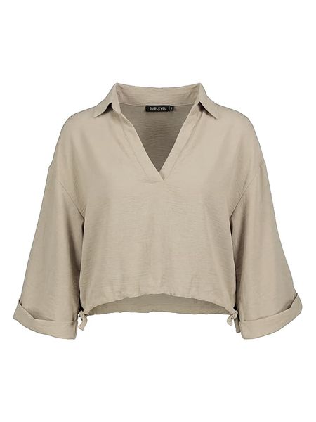 Sublevel Bluzka w kolorze beżowym rozmiar: L/XL. Brązowe bluzki damskie Sublevel, l, bez wzorów, bez kołnierzyka, bez ramiączek. Za 96.60 zł.