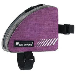 Torba na ramę roweru przechowywanie szybki dostęp z paskami. Fioletowe torebki klasyczne damskie WEST BIKING, bez wzorów, z materiału, bez dodatków. Za 57.00 zł.