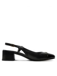 Tory Burch Sandały 160284 Czarny. Czarne sandały damskie Tory Burch, bez wzorów, ze skóry, bez obcasa, na słupku. Za 999.99 zł.