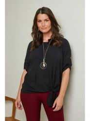 Curvy Lady Bluzka w kolorze czarnym rozmiar: 44/46. Czarne bluzki damskie Curvy Lady, bez wzorów, klasyczne, bez kołnierzyka, bez ramiączek. Za 87.45 zł.
