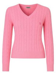 U.S. Polo Assn. Sweter w kolorze jasnoróżowym rozmiar: XL. Różowe swetry klasyczne damskie U.S. Polo Assn., s, z bawełny, bez kołnierzyka. Za 135.49 zł.
