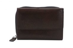 Portfel skórzany BARBERINI'S c. brązowy 8116-11. Brązowe portfele damskie Barberinis, bez wzorów, ze skóry. Za 149.99 zł.