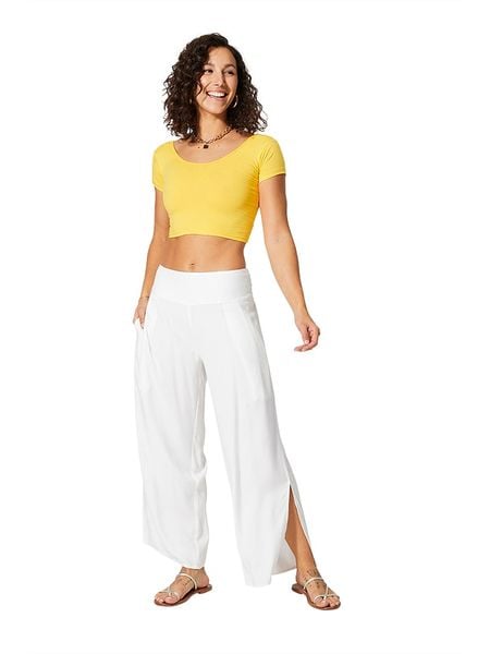 Aller Simplement Spodnie w kolorze białym rozmiar: 34/36. Białe spodnie materiałowe damskie Aller Simplement, bez wzorów, z materiału, klasyczne, z podwyższonym stanem. Za 61.02 zł.