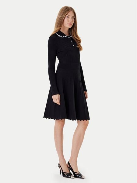 PINKO Sukienka dzianinowa Nisida 105422 A2PT Czarny Regular Fit. Czarne sukienki damskie Pinko, xs, bez wzorów, z dzianiny, bez kołnierzyka, bez ramiączek. Za 749.99 zł.