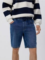 Jeansowe szorty jogger - niebieski. Niebieskie szorty męskie Reserved, z denimu, bez kołnierzyka. Za 99.99 zł.