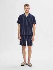 SELECTED HOMME Koszula w kolorze granatowym rozmiar: M. Niebieskie koszule męskie Selected Homme, m, bez wzorów, z bawełny, bez kołnierzyka, bez ramiączek. Za 61.46 zł.