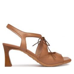 Sandały Hispanitas. Brązowe sandały damskie Hispanitas, bez wzorów, bez obcasa, na słupku. Za 609.99 zł.