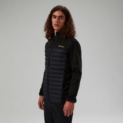Kurtka hybrydowa męska Berghaus Vaskye Hooded Hybrid Jacket. Czarne kurtki męskie Berghaus, m, bez wzorów, z materiału, bez kaptura. Za 646.55 zł.