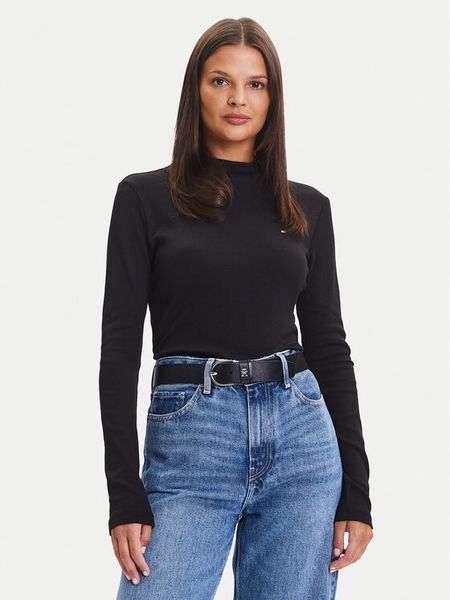 Tommy Hilfiger Bluzka Cody WW0WW47307 Czarny Slim Fit. Czarne bluzki damskie Tommy Hilfiger, l, bez wzorów, z bawełny, bez ramiączek. Za 211.99 zł.