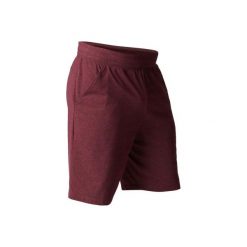 Spodenki Gym & Pilates 500 męskie. Czerwone szorty męskie DOMYOS, m, z bawełny, na fitness i siłownię. Za 39.99 zł.