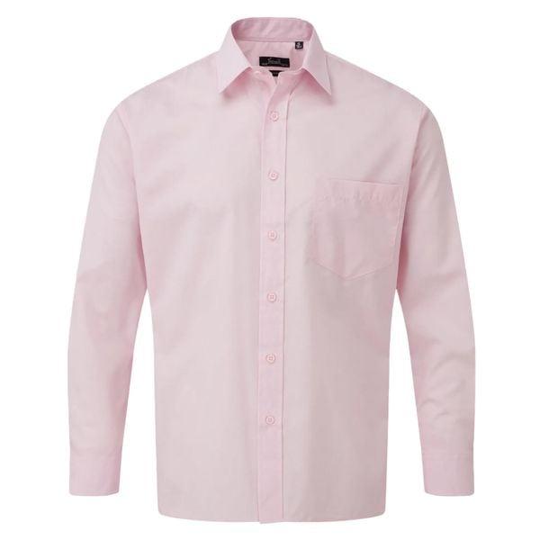 Męska Popelinowa Koszula Z Długim Rękawem. Czerwone koszule męskie PREMIER, m, bez wzorów, bez kołnierzyka, bez ramiączek. Za 111.99 zł.