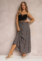 Czarna Spódnica Maxi Bawełniana w Kwiatowy Wzór Rayegan. Czarne spódniczki damskie Renee, na lato, s, z aplikacjami, z bawełny, maxi. Za 49.99 zł.
