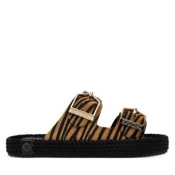 Klapki Bohonomad. Brązowe klapki damskie Bohonomad, bez wzorów, bez obcasa. Za 299.99 zł.
