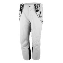 Spodnie narciarskie męskie CMP 3W17397N bianco. Białe spodnie materiałowe męskie CMP, bez wzorów, sportowe. Za 449.99 zł.