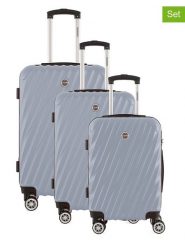 Geographical Norway 3-częściowy zestaw "Swap" w kolorze srebrnym rozmiar: onesize. Szare walizki Geographical Norway, bez wzorów, z materiału. Za 347.99 zł.