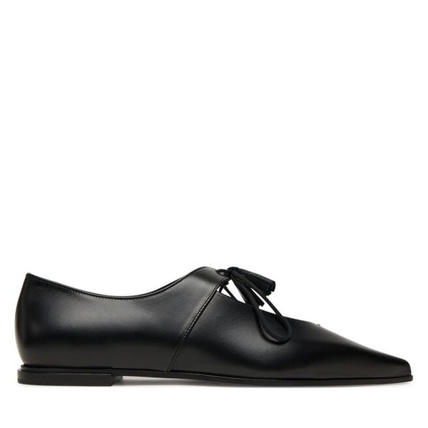 Półbuty Max Mara. Czarne półbuty damskie Max Mara, bez wzorów, bez obcasa, na płaskiej podeszwie. Za 1,859.00 zł.