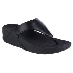 Japonki FitFlop Lulu W I88-001 czarne. Czarne klapki damskie bez wzorów, z gumy, bez obcasa. Za 464.26 zł.