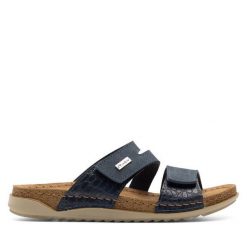 Klapki Inblu. Niebieskie klapki damskie Inblu, bez wzorów, bez obcasa. Za 139.99 zł.